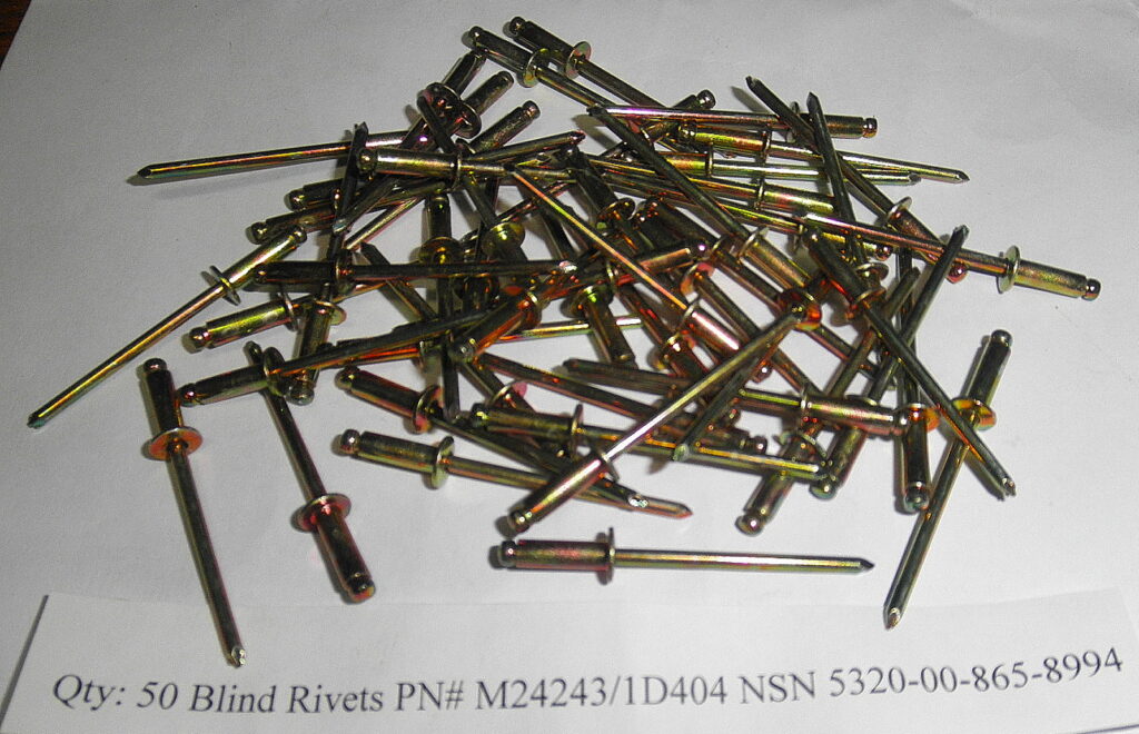 5320-00-865-8994 Rivets 1/8 X 3/8 M24243/1A403 Qty 50 ⋆ DP Equipment LLC