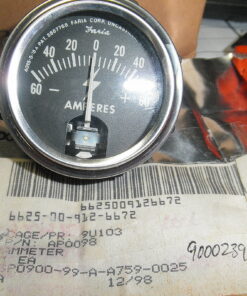 NOS, New in Box; includes bracket and hardware. 60-0-60 ammeter, 60A gage, Ammeter, 2" Faria Amp Gauge, 6625-00-912-6672, Amp Gage, AP0098, 6474386, 949286, 947259, 1501384, 1501189, 1500373, 565151, 90002398  L2C6