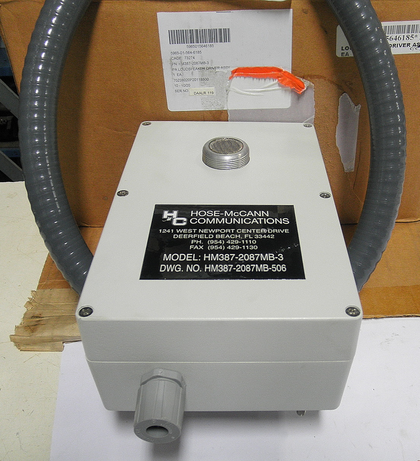 5965-01-564-6185 HM387-2087MB-3 Driver, Loudspeaker R2A12