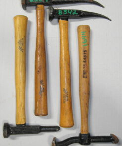 4 piece Bodywork Hammer set. Includes Portage G20-2204, G20-8342  Pick and Surfacing Hammers, 8-1/2" and 6-1/2" Head with 12" Handles. G20-2206 Point Dinging Hammer 5-1/2 Head. Majestic 55375 Offset Bumping Hammer.  ***READ*** New Old Stock, never used; light oxidation. Paint markings present. SEE PHOTO. Made in USA. R2A9