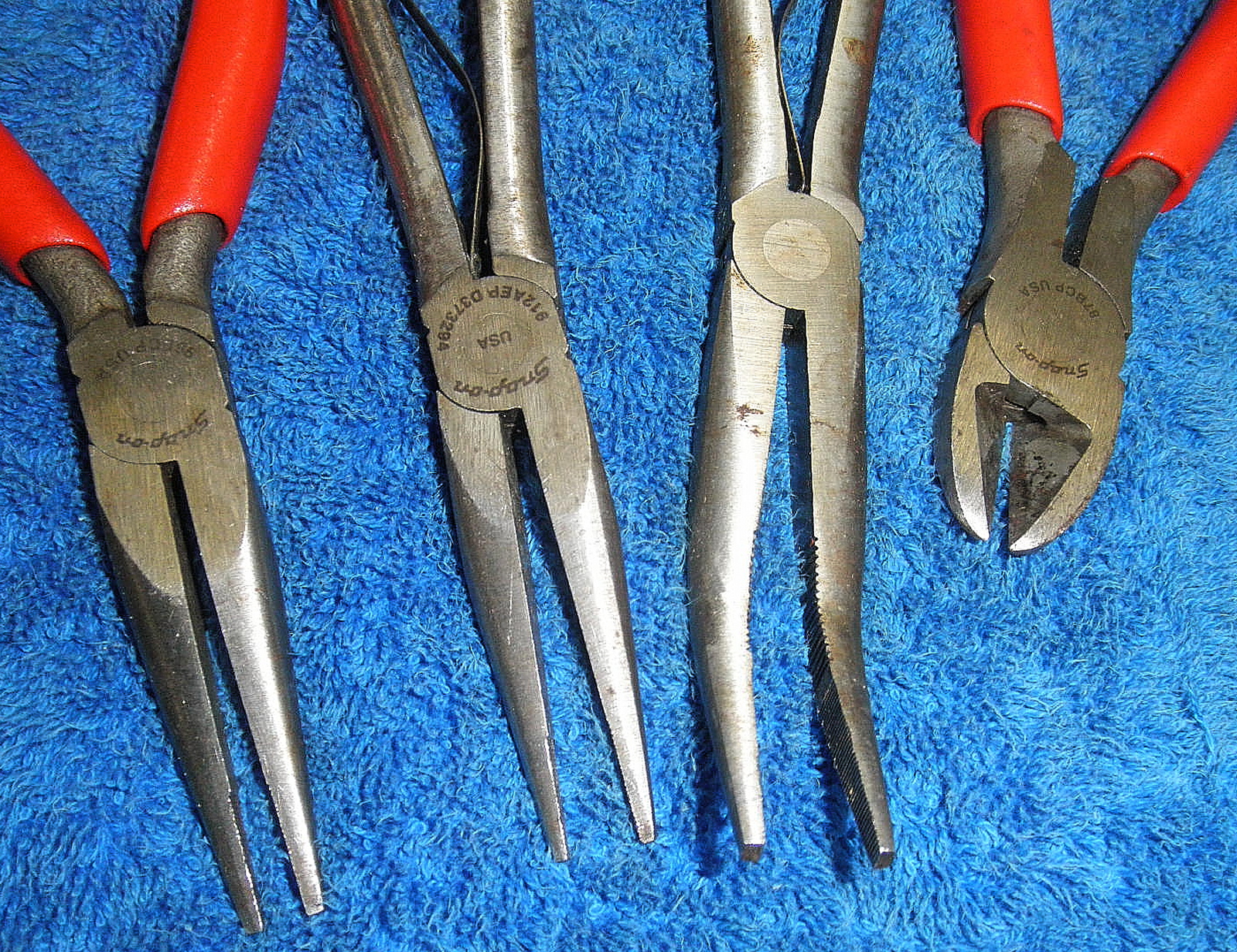 912AEP 415CP 96BCP 87BCP Snap-on 4Pc. Foam Cushion Grip Pliers Set