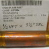 4730-01-555-9587 9149K74 1/2 NPT X 3-1/2" XH SCH 80 Red Brass Pipe Nipple. Schedule 80 Extra Thick-Wall Brass Threaded Pipe Nipple, Threaded on Both Ends, 1/2 NPT, 3-1/2" Long. MRAP Buffalo MK2A2 L3B10