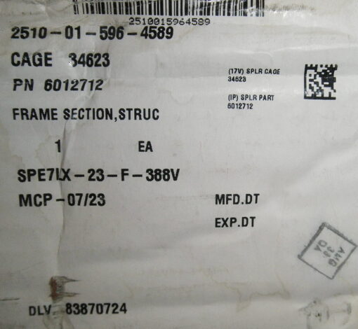 2510-01-596-4589 6012712 AM General Frame Section, Structural M1151A1 Unassigned