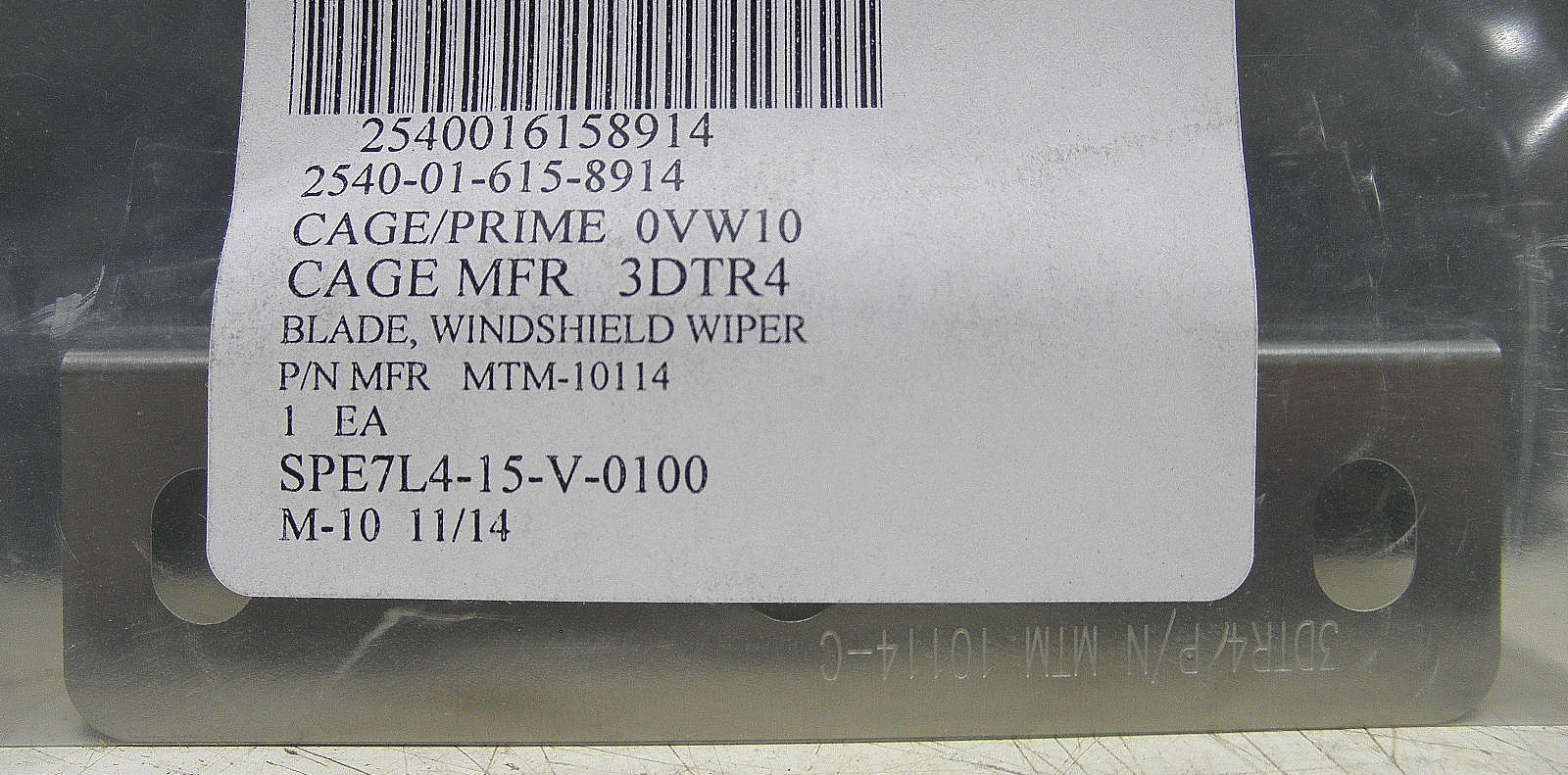 2540-01-615-8914 MTM-10114 MTM-10114-C Blade, Windshield Wiper Skate L1C11