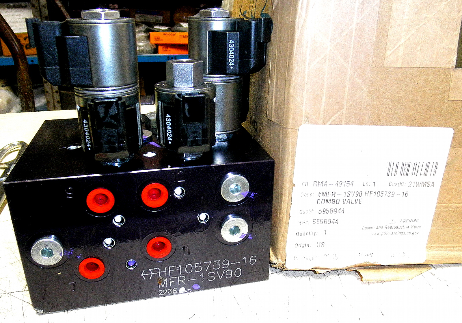 4730-01-574-1825 HF105739-16 12505552-002 Manifold Assembly, Hydraulic L5C6
