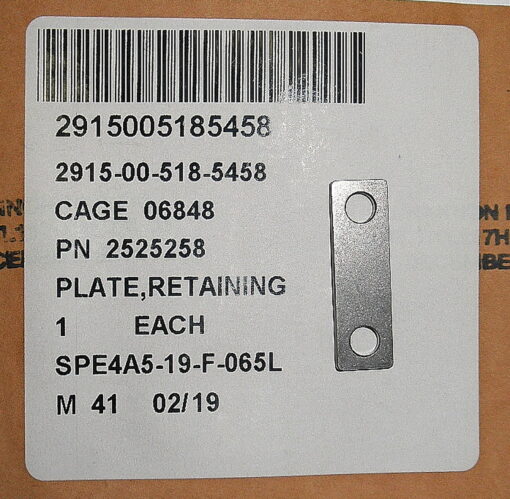 2915-00-518-5458 2525258 Plate, Retaining PT6T T400 L2C6B