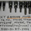 212EFTXY Snap-on 11Pc TORX® Bit Socket Set (T8-T25, T27-T47) **READ** 11 of 12 pieces, missing FTX55E. Used; light oxidation from damp storage. Includes T8 T10 TTX15E TTX20E TTX25E FTX27E FTX30E T40 T45 FTX500E (T47 size) FTX50E and socket rail. 5120-01-317-2454 GTBD12