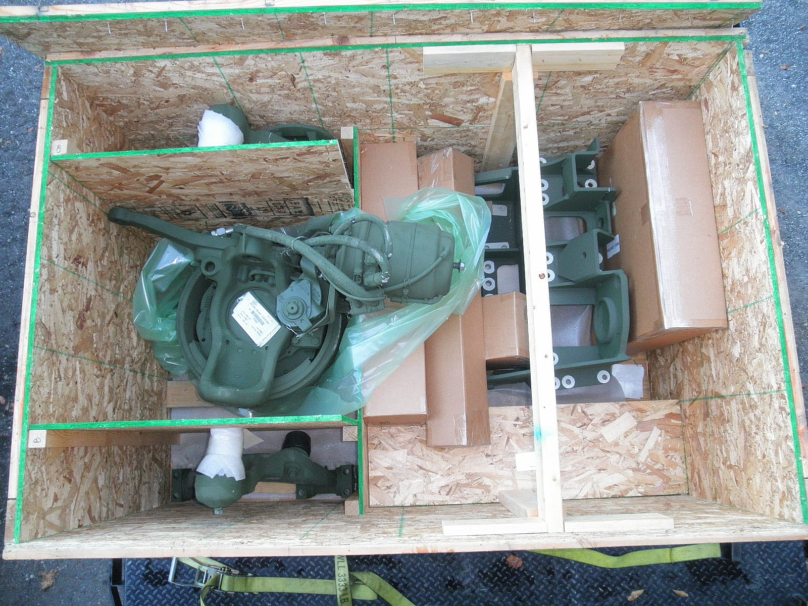 2520-01-609-1421 3977402 Service Kit, Axle #3 RH REV A MK27-28 USMC MTVR. Includes Inner and Outer half shaft, shock absorber, coil spring, upper control arm, lower control arm, side plate RH and Wheel end #3, RH. (Drum, Shoes, spindle, bearings, brake chamber. Oshkosh part numbers 3195238 3307160 3377242 3872485 3976447 3977657 3979431 3983677 and 3353278. 5360-01-478-6442 2520-01-474-5706 2510-01-472-9725 2530-01-485-3168 See all Photos. 016091421 Axle Assembly, Automotive, Driving